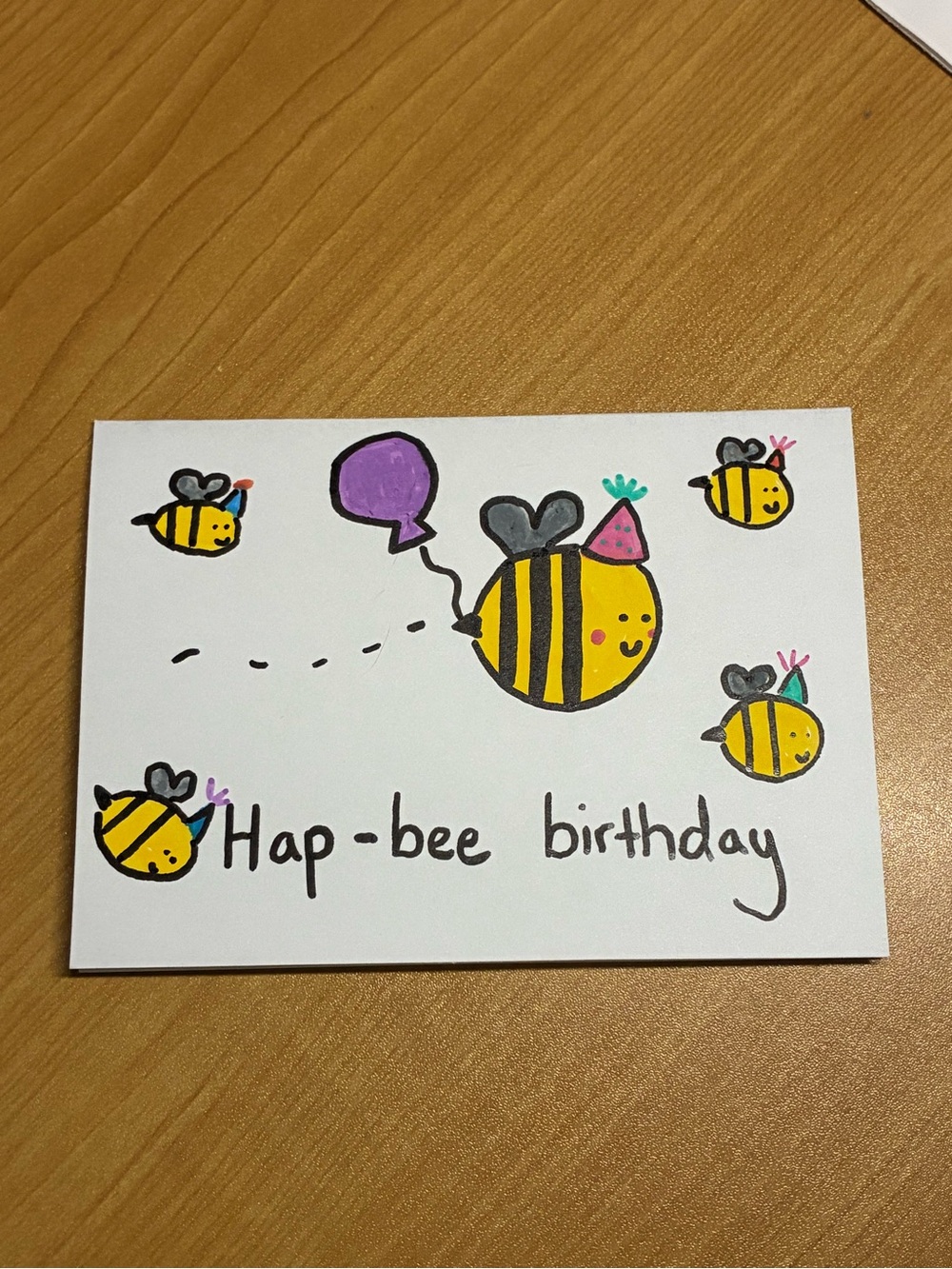 Bee Painted Birthday Card - Picture 2 of 4